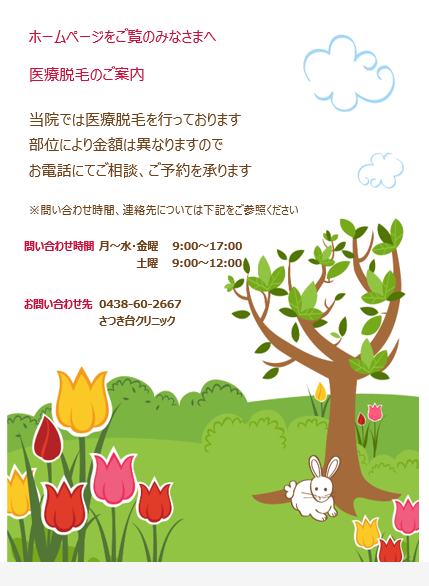 さつき台クリニック：医療脱毛のご案内